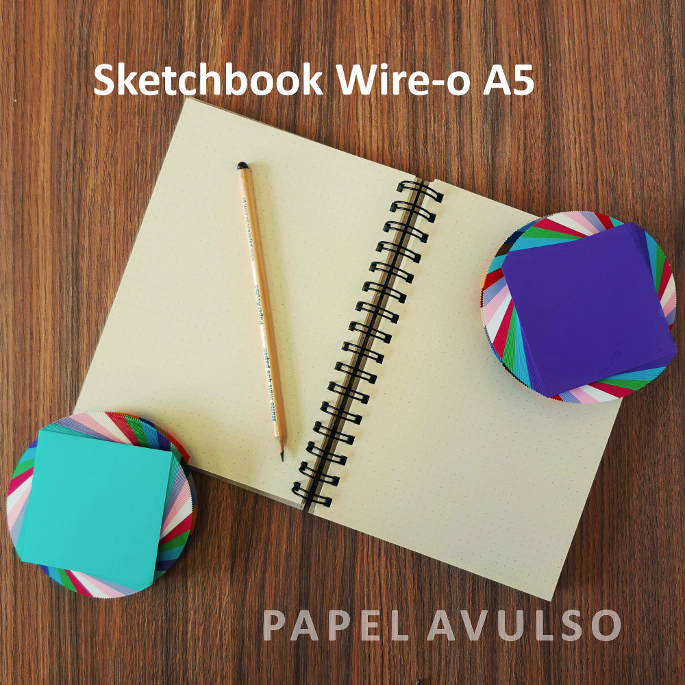 Sketchbook A5 com Pólen pontilhado + Capa Rustica - Papel Avulso - Loja