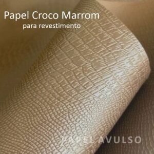 Papel Croco Marrom (para revestimento)