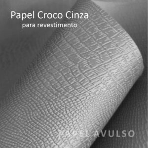 Papel Croco Cinza (para revestimento)
