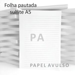 Folha Pautado Sulfite A5